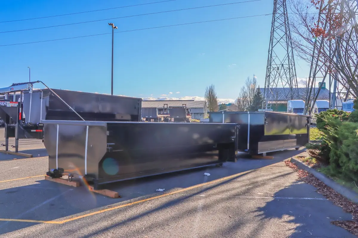 Roll-off dumpster ready for waste disposal at job site for Residential Dumpster Rental in Belleview